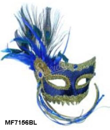 Carnival Mask Venetian Feather Blue